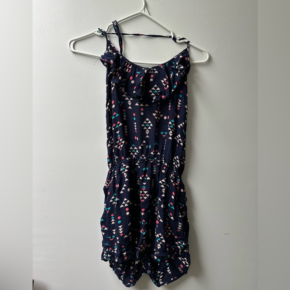 Charlotte Russe Triangle Design Child Size Large Navy Blue Romper